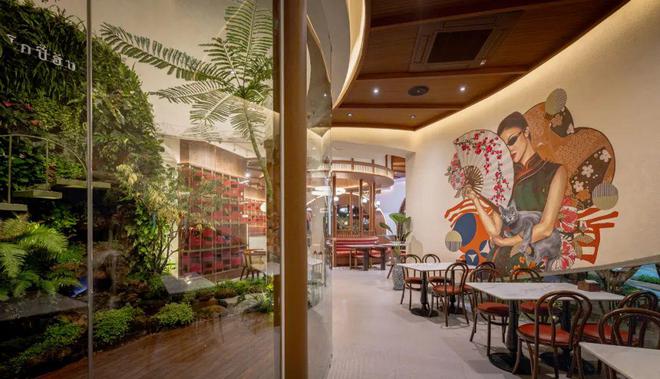 开云APP网址：泰国Kopi Hub 餐厅将传统工艺融入现代的空间设计(图3)