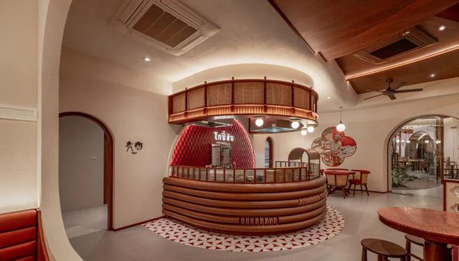 开云APP网址：泰国Kopi Hub 餐厅将传统工艺融入现代的空间设计(图7)